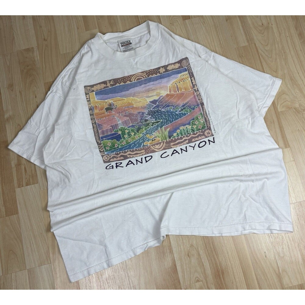 Vintage 90s Grand Canyon Graphic T-Shirt / White / Size 2XL